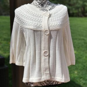 RQT White Cape Cardigan in XL
